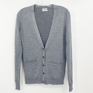 Wallace by Madewell Metallic Silver Cardigan Sweater Button Up Womens Size Small